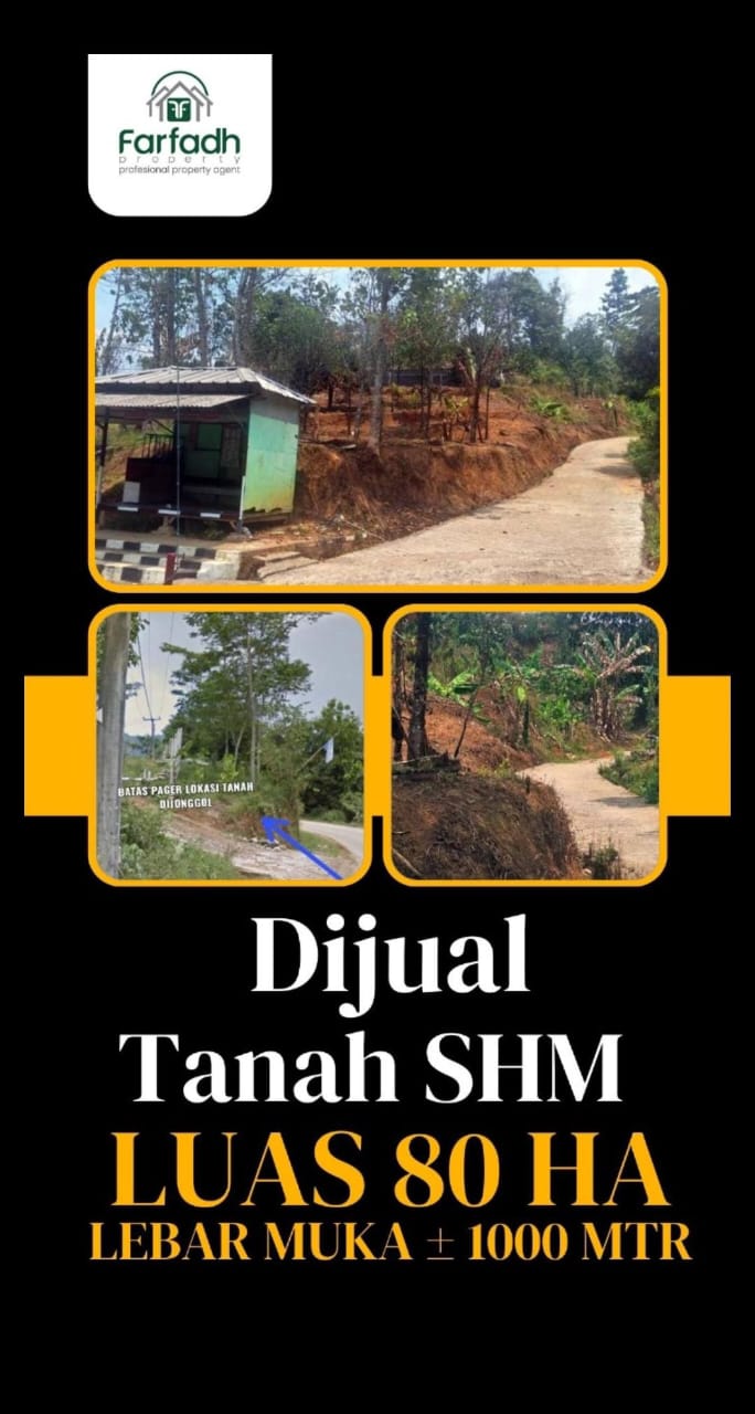 DIJUAL CEPAT TANAH 80 HEKTAR SHM SANGAT STRATEGIS JONGGOL